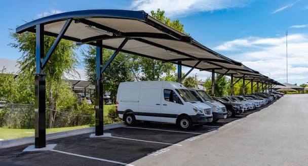 Mái che nhà xe học sinh - PVDF/PVC - Ảnh 2